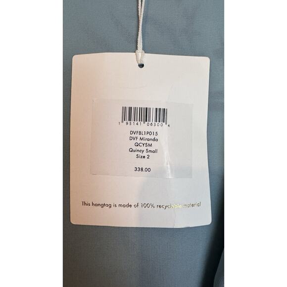 Diane Von Furstenberg Miranda Wrap Cropped Blouse Ruffle Sleeve Size 2 NEW $338 - Picture 8 of 11